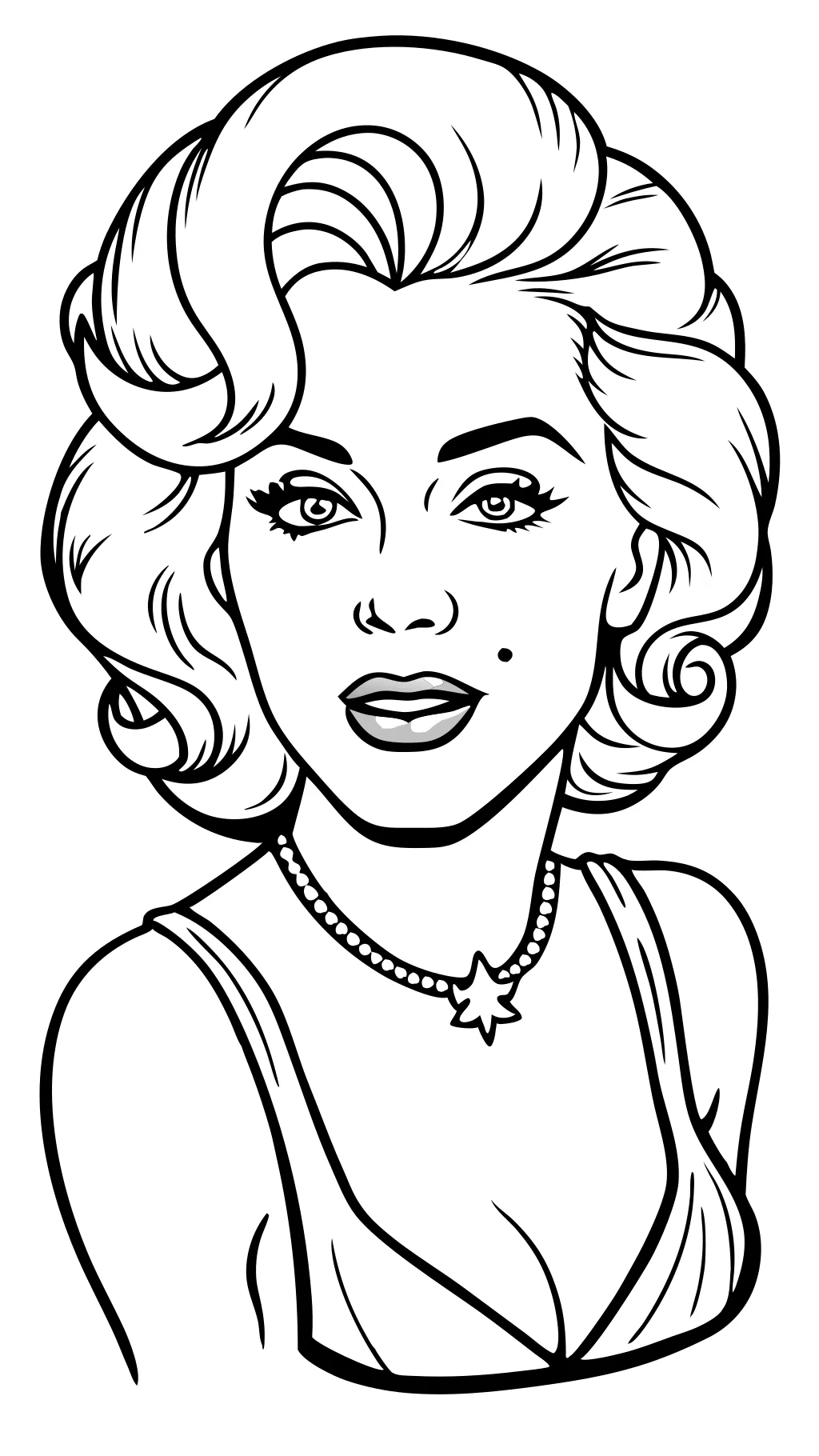 Página para colorear de Marilyn Monroe